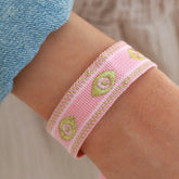 Gewebtes Armband schutz vor bösem Blick rosa